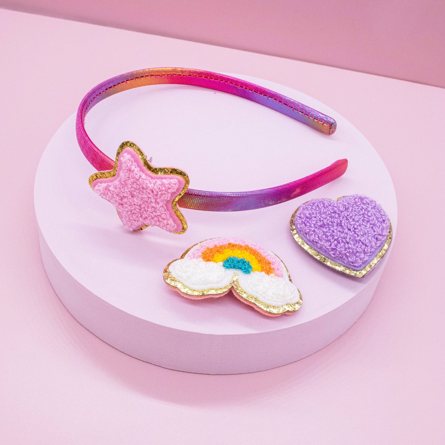 Frog Sac - Interchangeable Rhinestone Charm Headband and Hair Clips