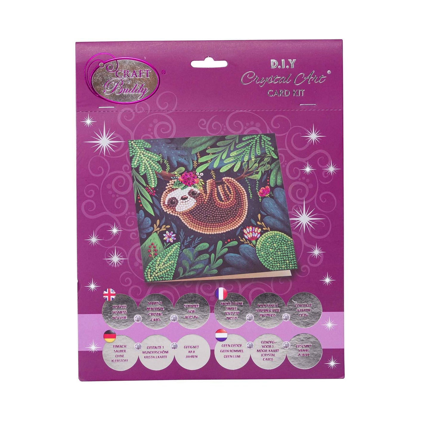 Outset Games and Cobble Hill Puzzles - Crystal Art Card Kit: Sloth