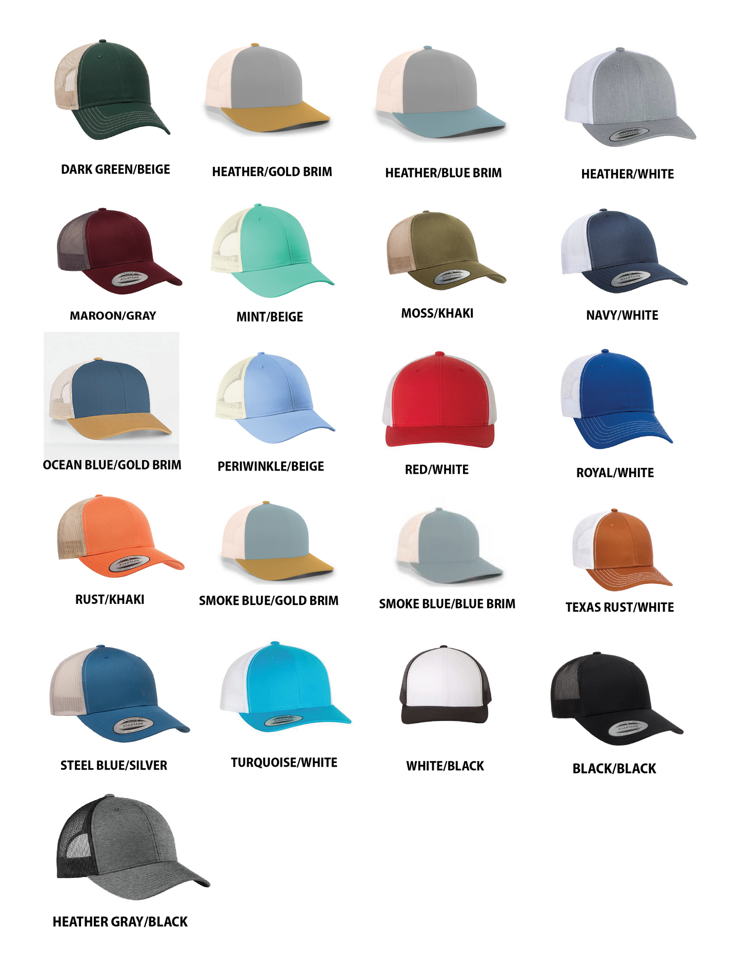 MT Brand Apparel - Colorful Pine - Leather Patch Hat - CUSTOMIZABLE