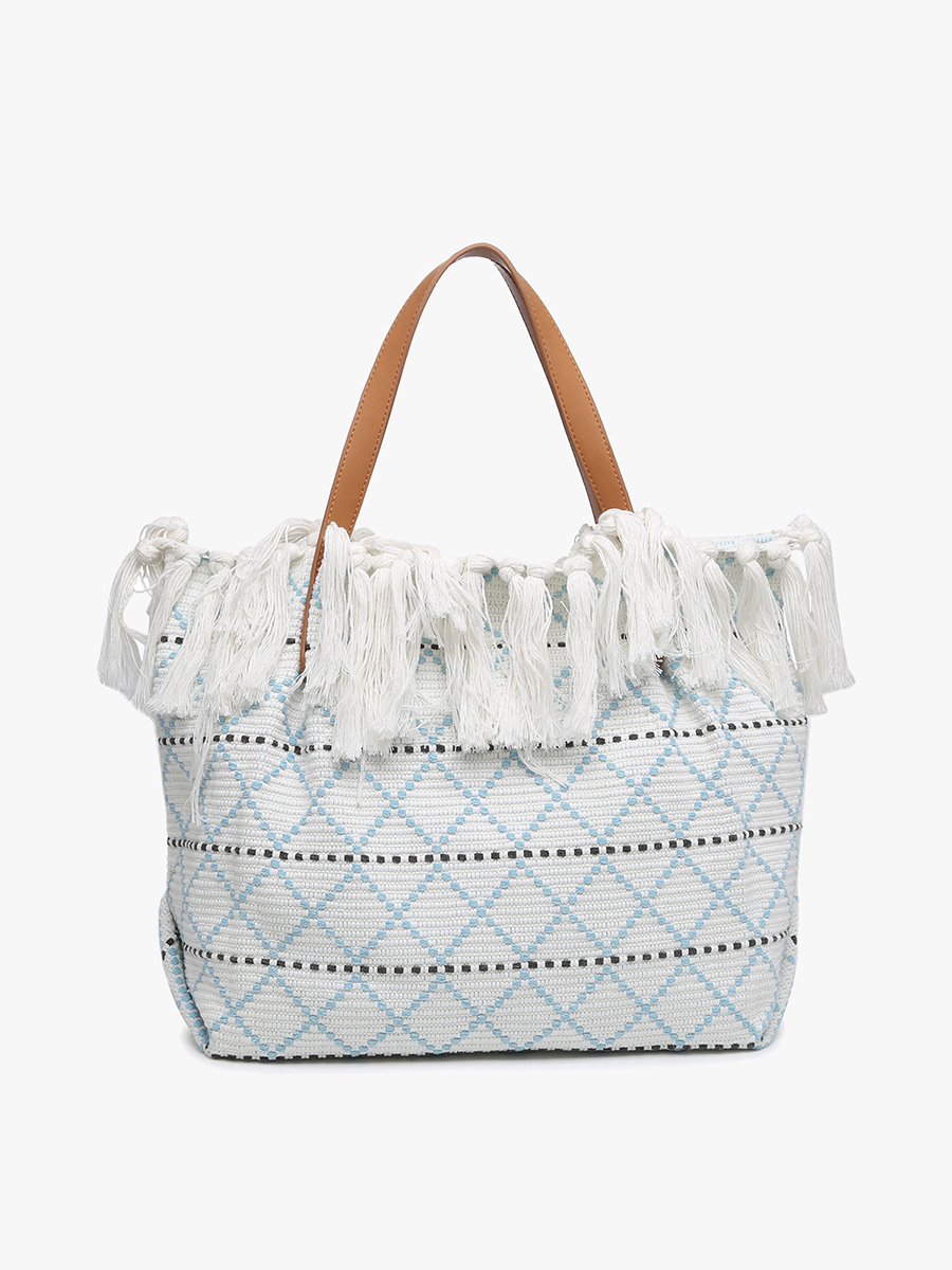 Jen & Co. - *SALE* M2091 Madison Handwoven Fringe Tote