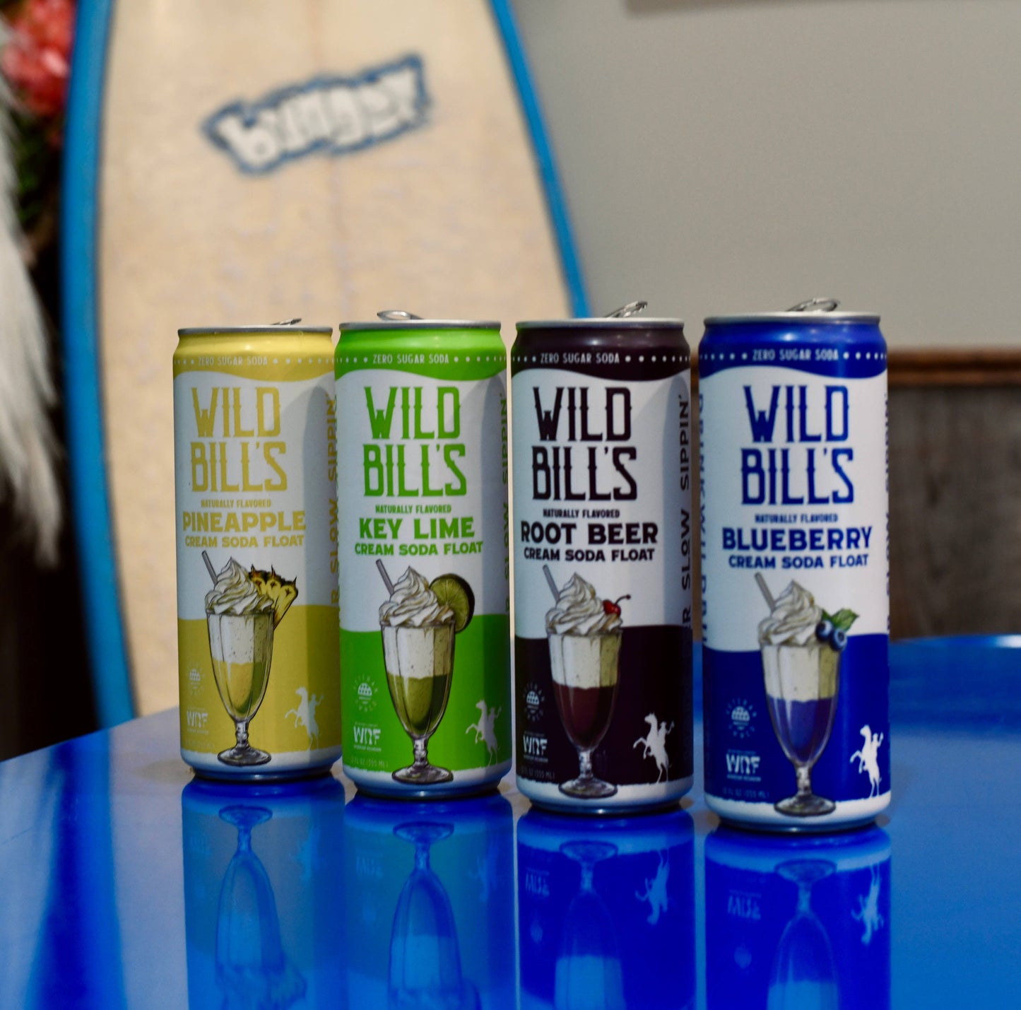 Wild Bill’s Craft Beverage Co. - Blueberry: Zero Sugar Soda, Clean Ingredients, 12-Pack, Cans
