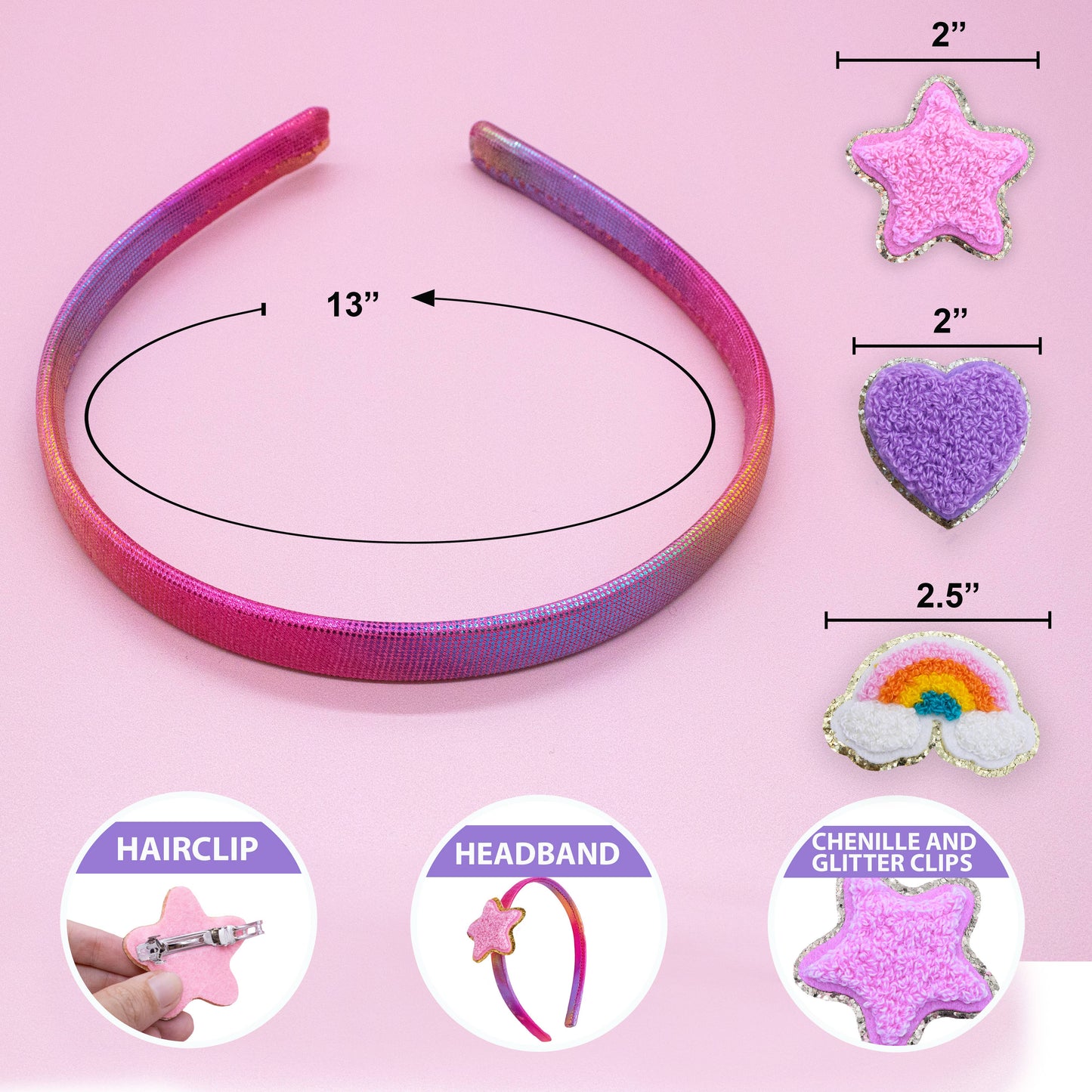 Frog Sac - Interchangeable Rhinestone Charm Headband and Hair Clips