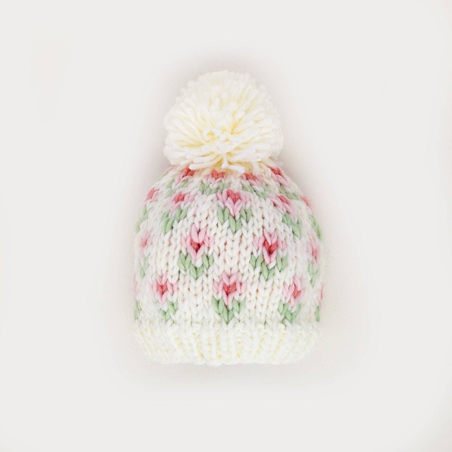 Huggalugs - Bitty Blooms White Beanie Hat Baby & Kids