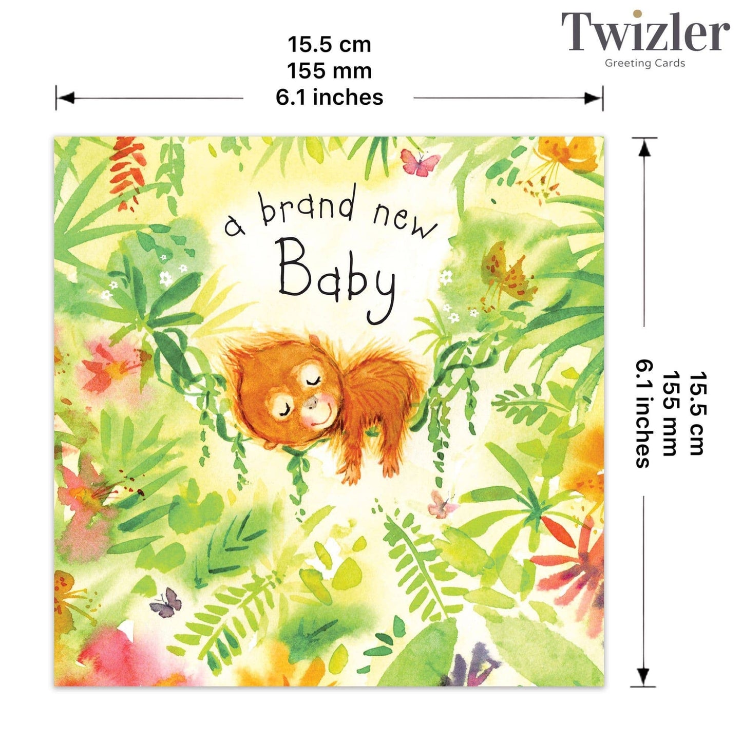 Twizler Ltd - New Baby Card Orangutan