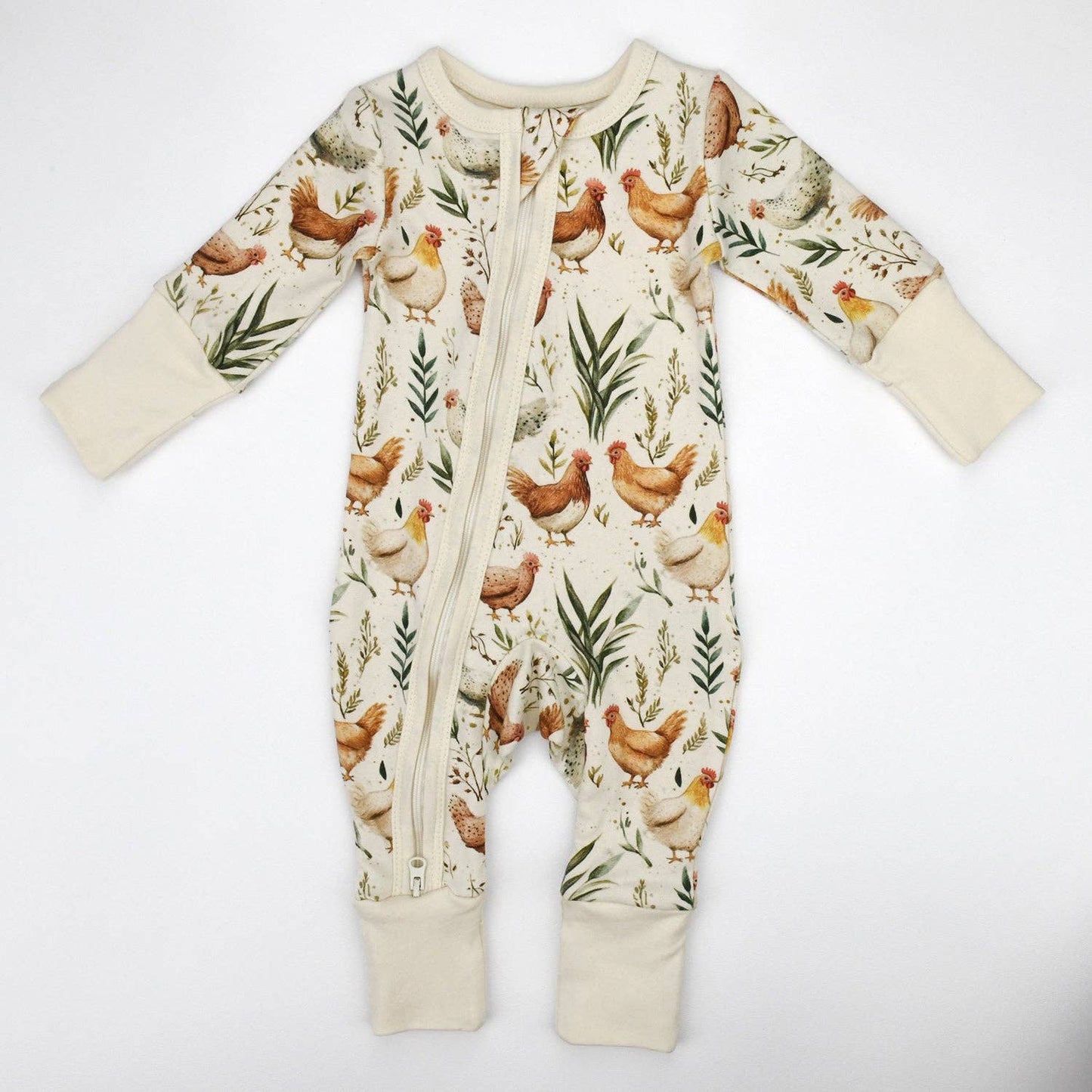 Earthy - Organic Cotton Baby Pajamas 2-Way Zip Front Zipper Sleeper, Chicory
