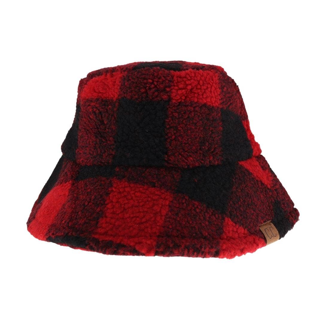 C.C Beanie - Buffalo Check Sherpa C.C Bucket Hat BK4036