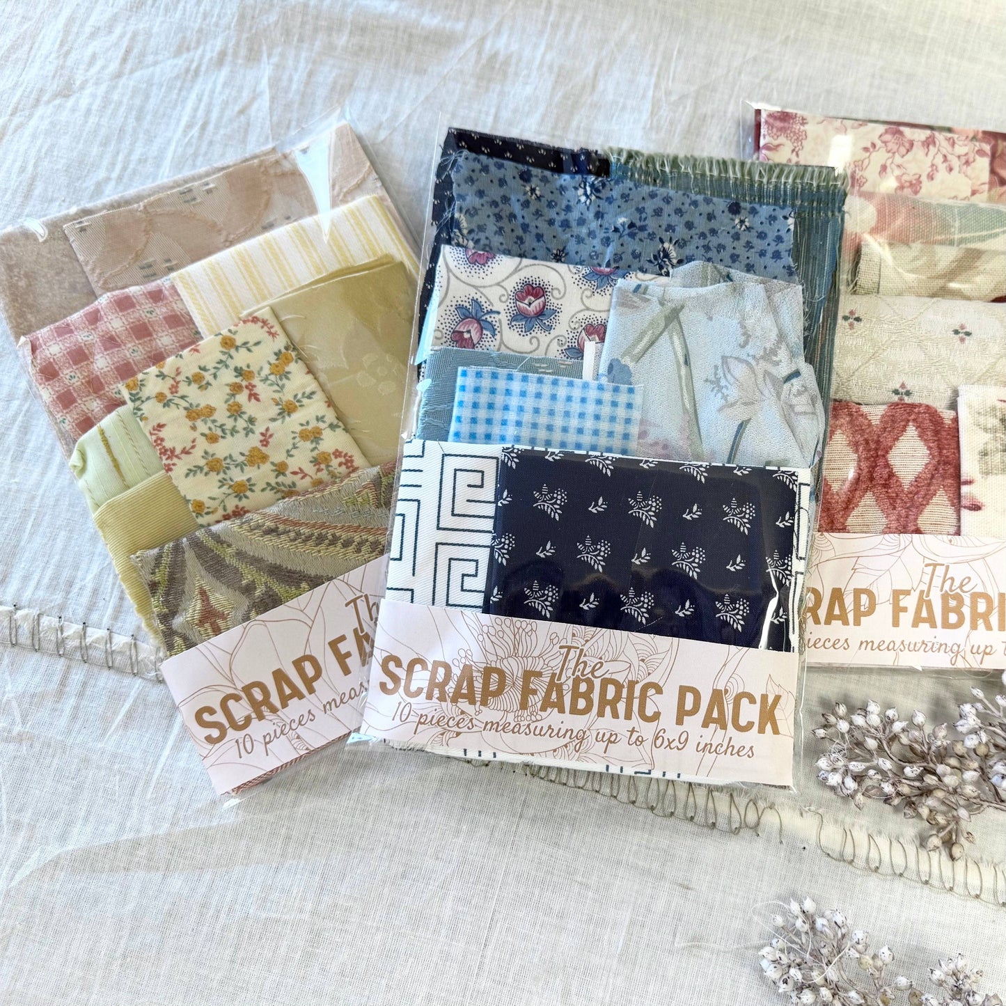 A House of Books - Fabric Scraps by Color Textile Collage