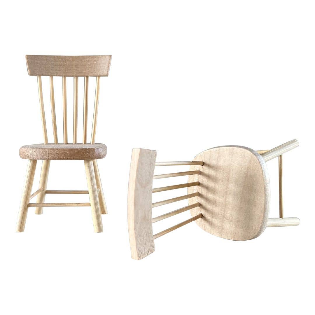 Macy Mae Dollhouse Designs - Dollhouse Classic Windsor Dining Chair | Natural Wood