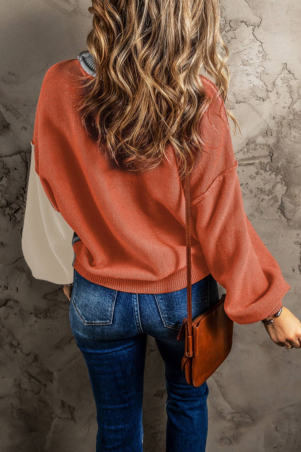 Little Daisy Closet - Colorblock Sweater with Statement Bishop Sleeves