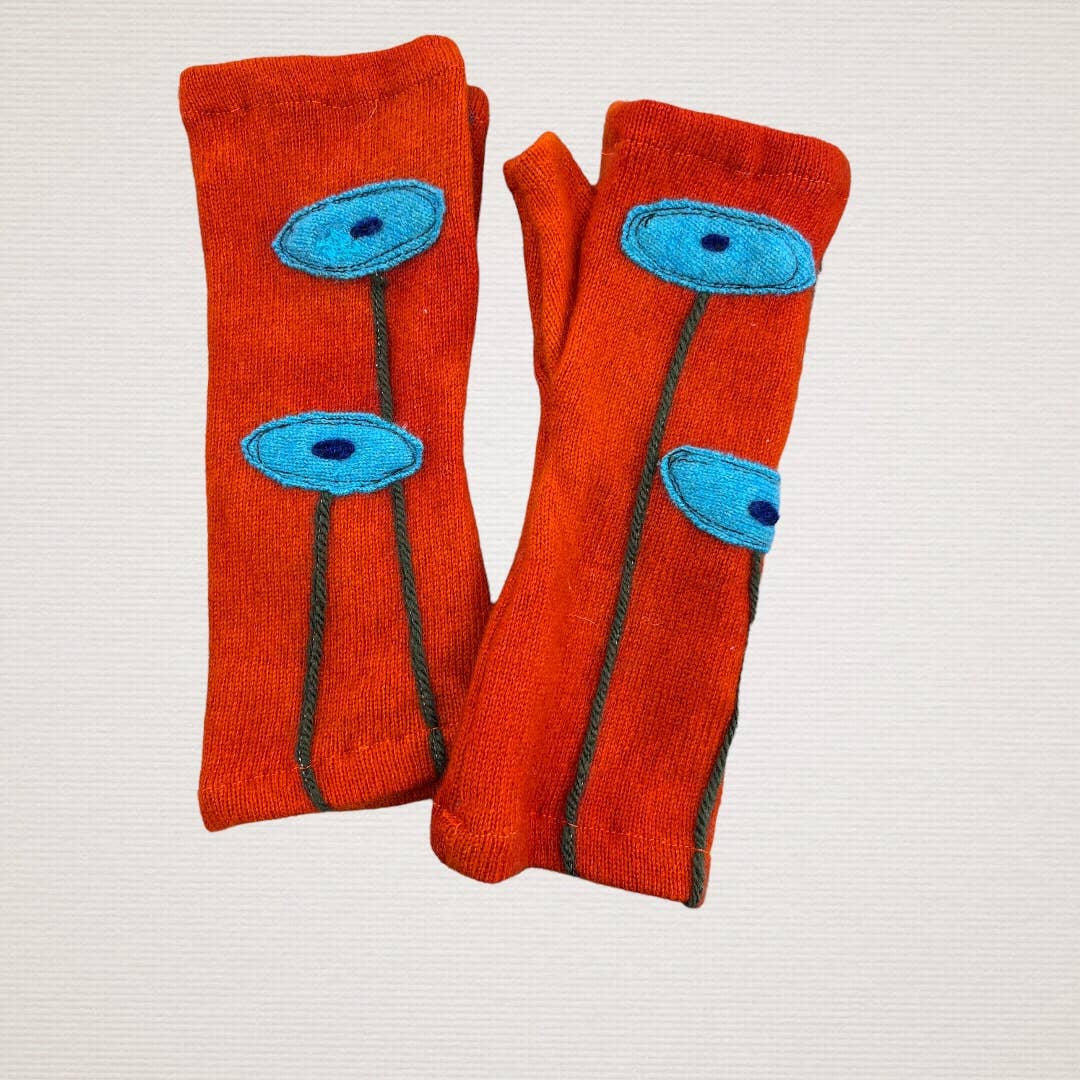 Sardine Clothing Co. - Fingerless Cashmere Gloves-Oval Poppy