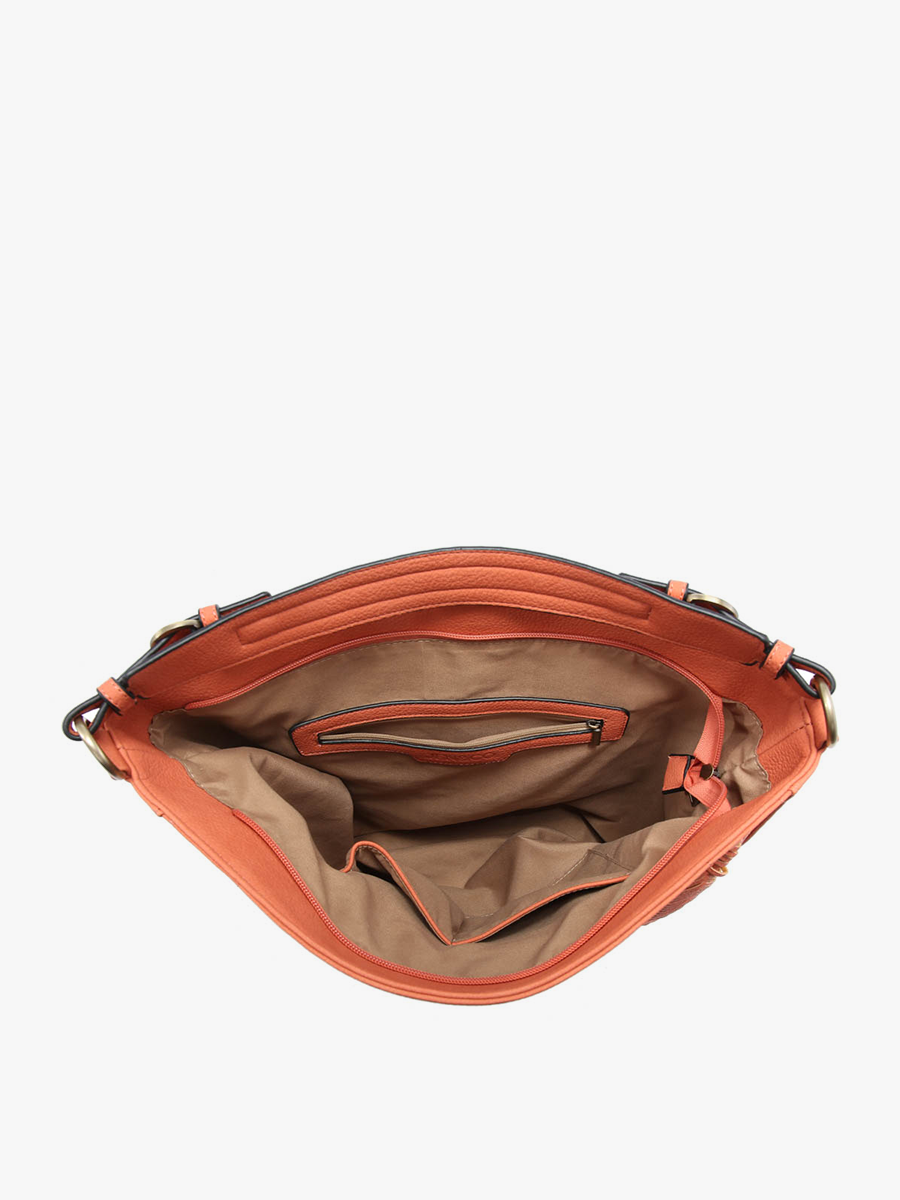Jen & Co. - M2049 Aris Whipstitch Hobo/Crossbody w/ Guitar Strap