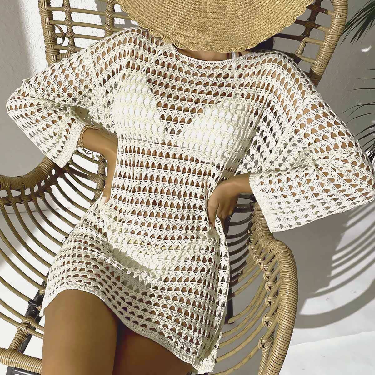 Rosa Clothing - Sexy Knitted Cut-Out Pullover Bikini Blouse