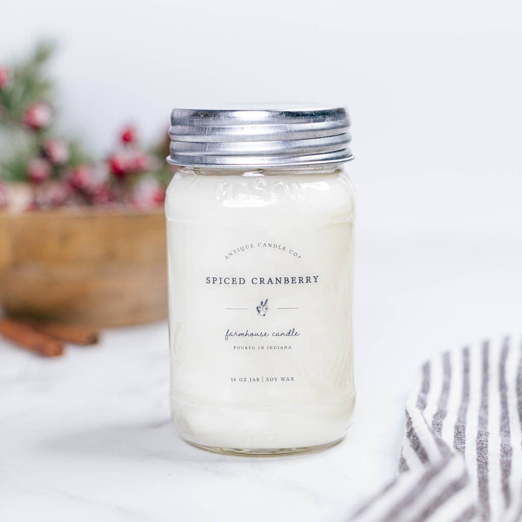 Antique Candle Co.® - Spiced Cranberry - Soy Wax Mason Jar Candle