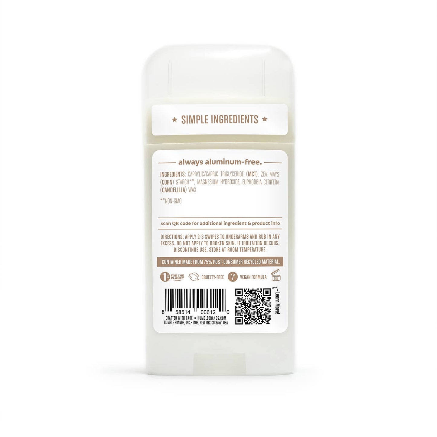 Humble Brands, Inc. - Simply Unscented Vegan & Sensitive Deodorant
