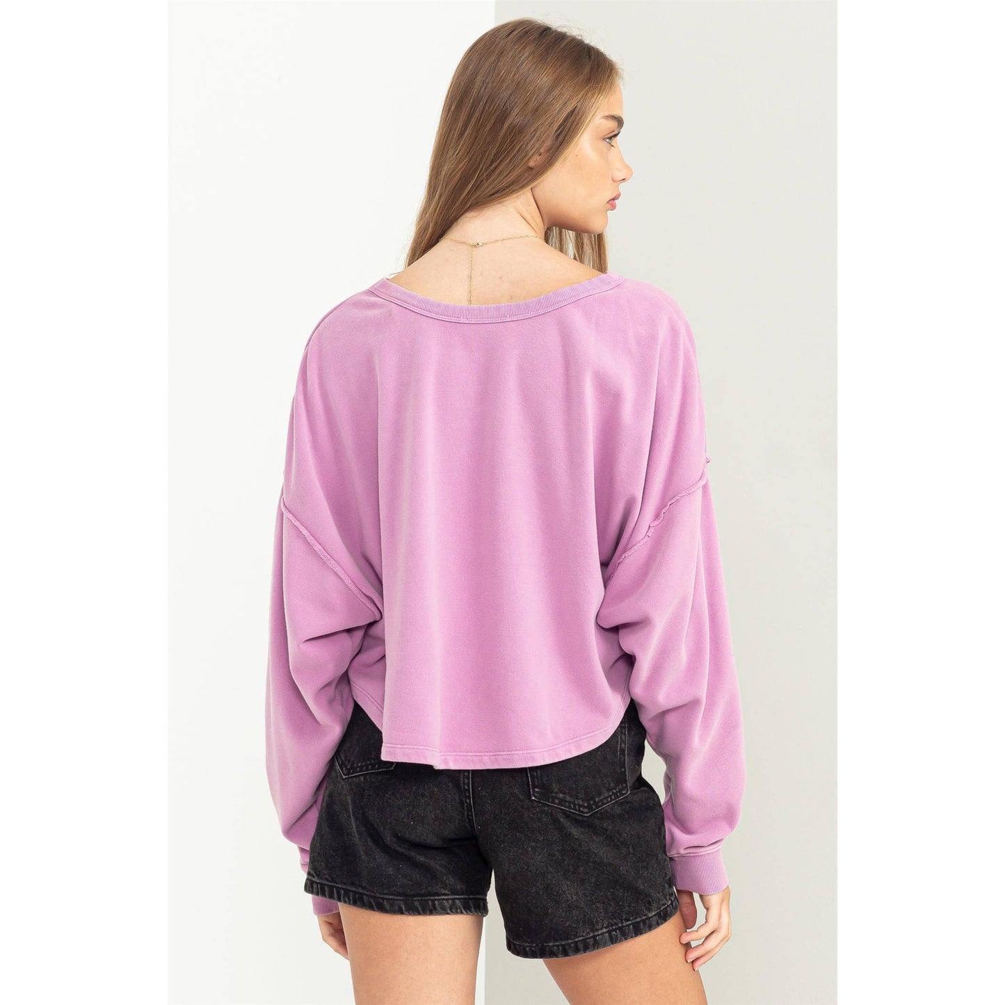 LEISURE LOVING OVERSIZED SWEATSHIRT: VINTAGE PLUM / S