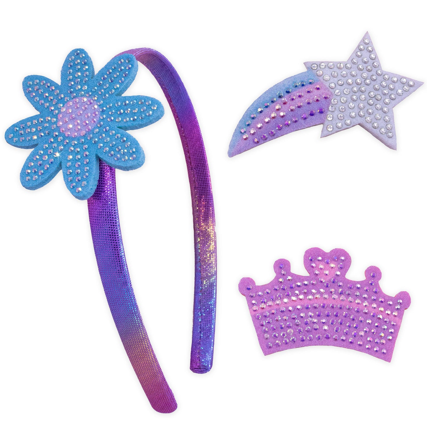 Frog Sac - Interchangeable Rhinestone Charm Headband and Hair Clips