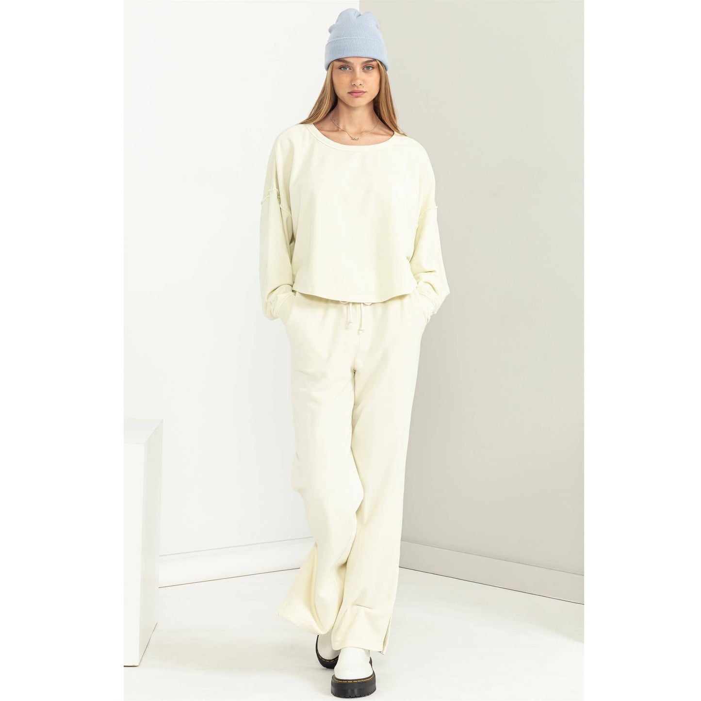 LEISURE LOVING OVERSIZED SWEATSHIRT: VINTAGE PLUM / S