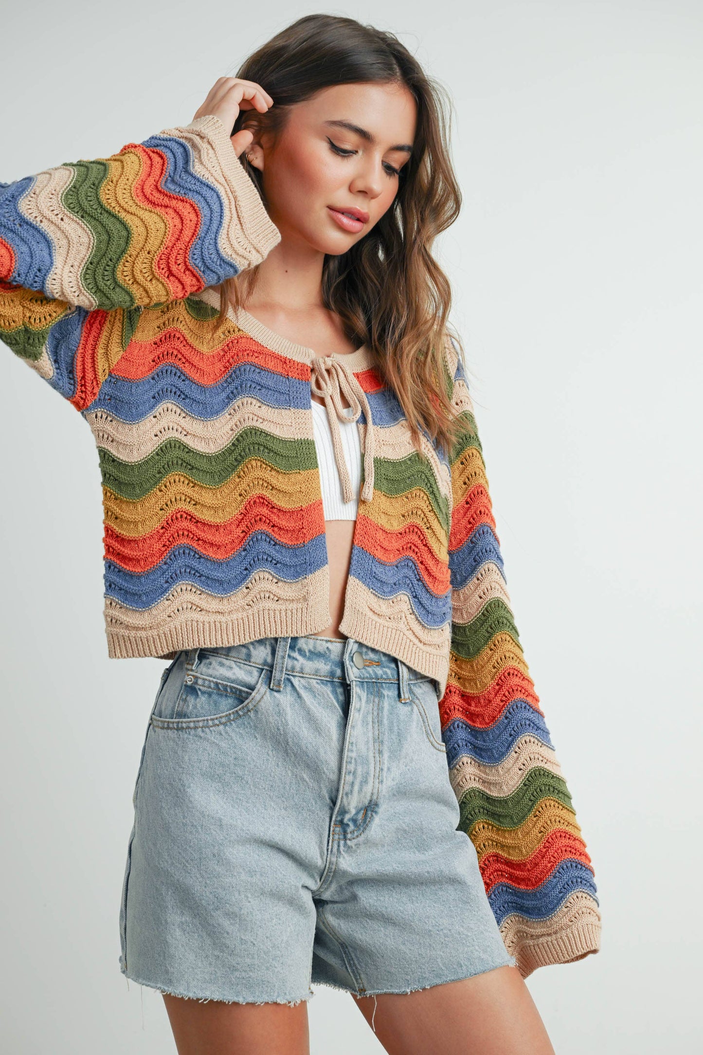 BUTTERMELON - Loose Fit Open Front Cardigan - BMC7640