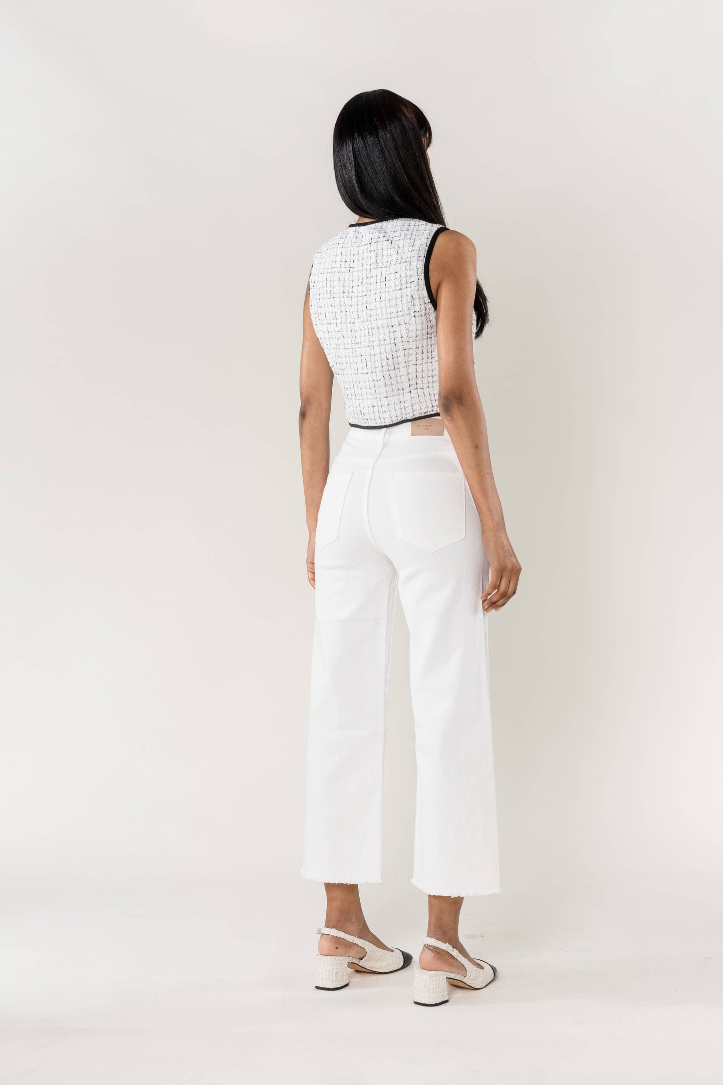 Nina Carter - Jean Nina Carter flare cropped frayed stretch QY1850