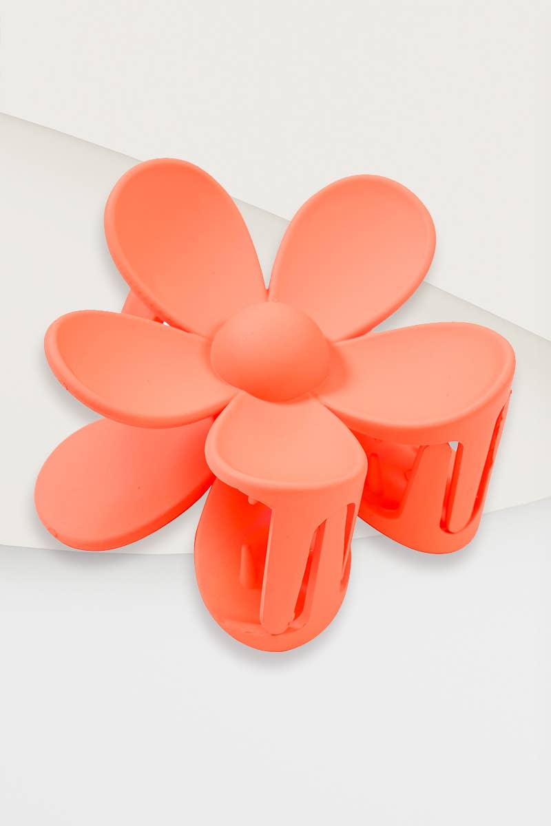 SI-25024 FLOWER HAIR CLAW CLIP : BRIGHT PINK-157776 / OS