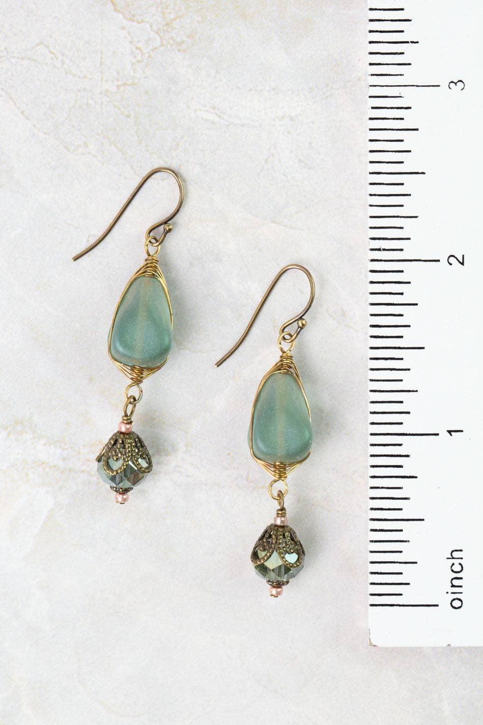 Anne Vaughan Designs Jewelry - Mauve Crystal, Czech Glass Herringbone Earrings
