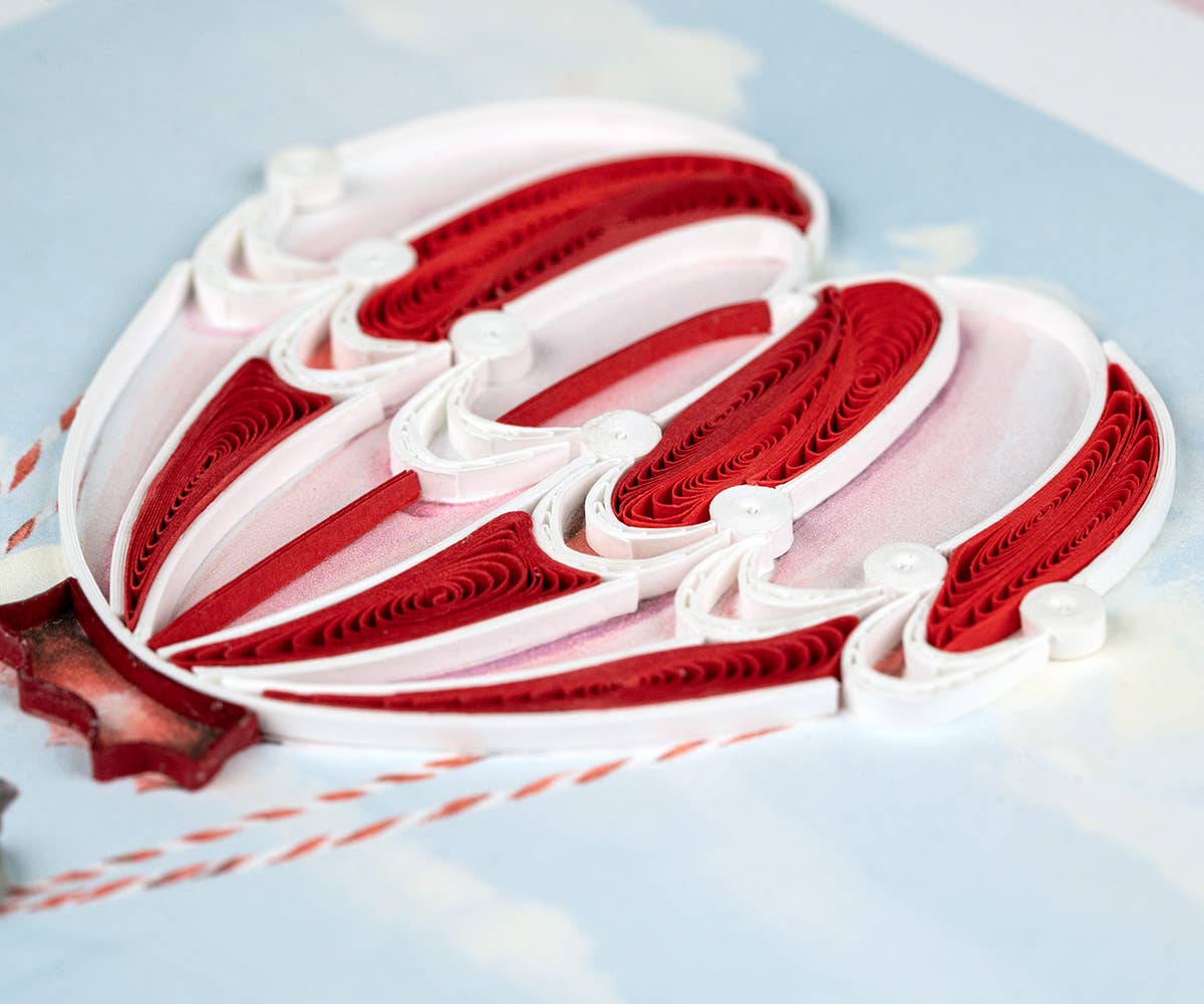 Quilling Card - Quilled Heart Air Balloon Greeting Card