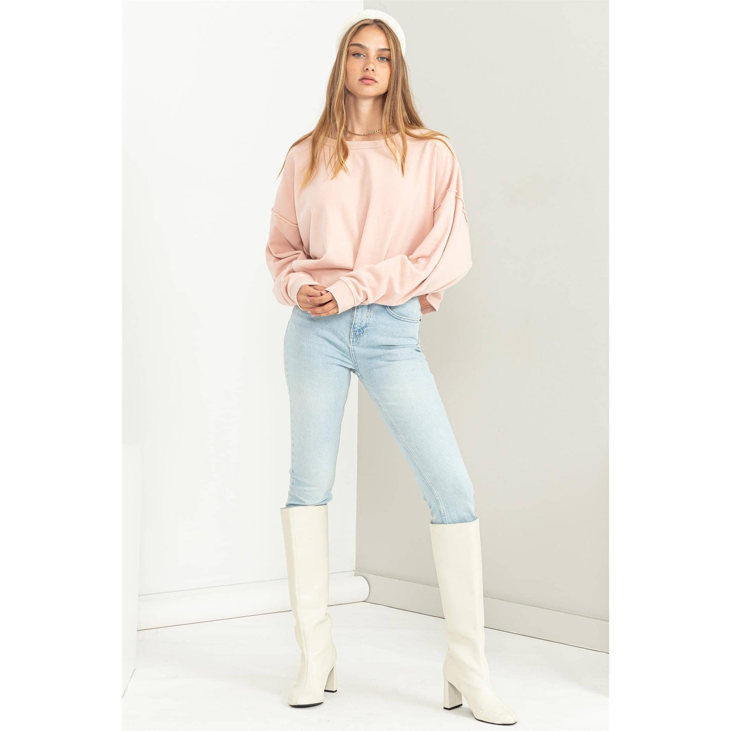 LEISURE LOVING OVERSIZED SWEATSHIRT: VINTAGE PLUM / S