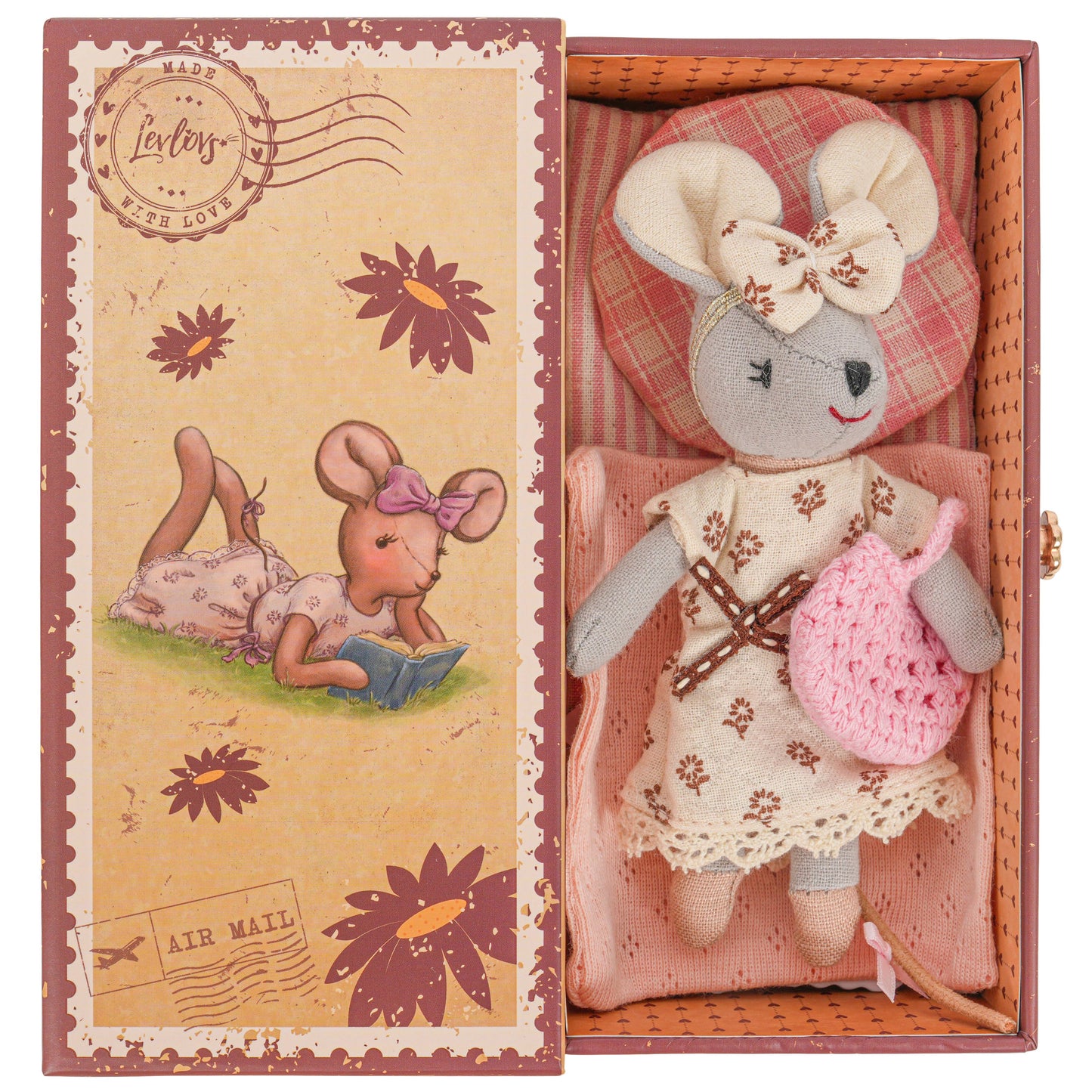 LEVLOVS - Levlovs Mouse Sophia in Stamp Holder Box with Bedding