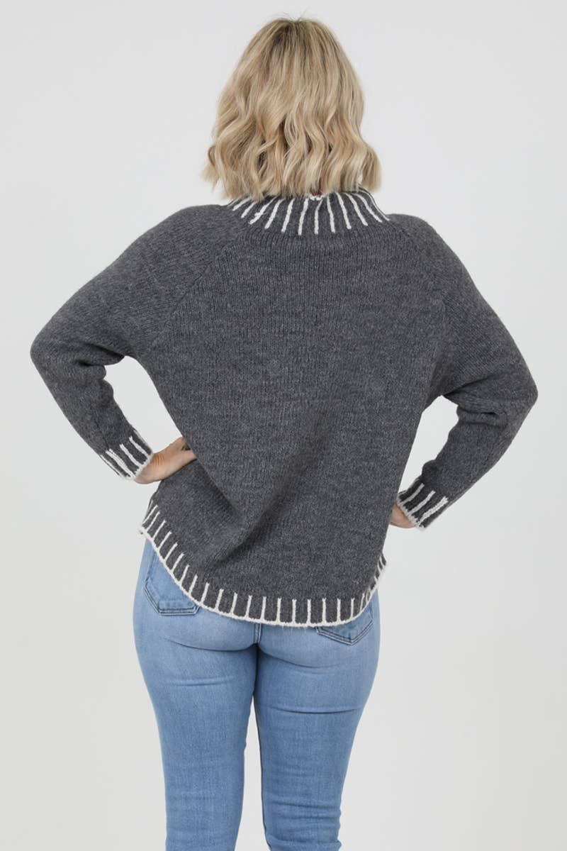 Nostalgia - NHQ23-ASIS ONE SIZE PULLOVER SWEATER WITH IVORY STICHES