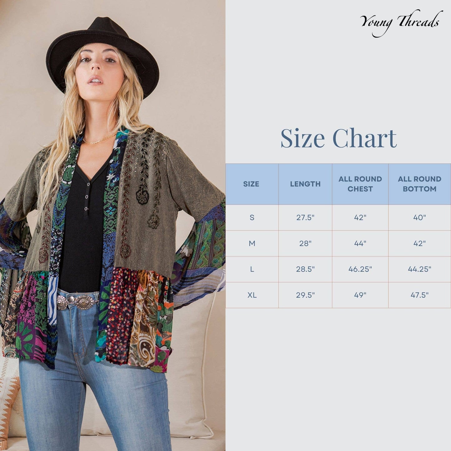 Young Threads - Boho Rustic : Embellished Shrug