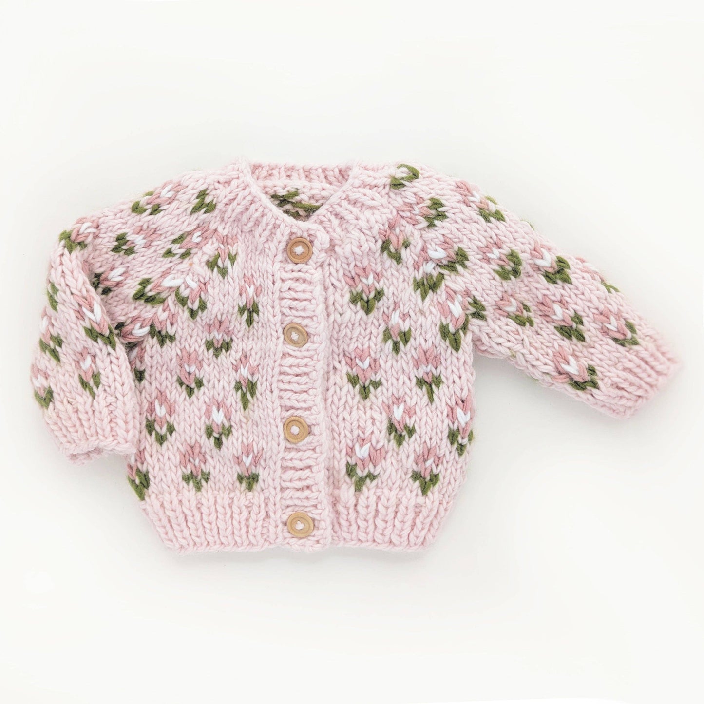 Huggalugs - Bitty Blooms Blush Cardigan Sweater for Baby & Toddler