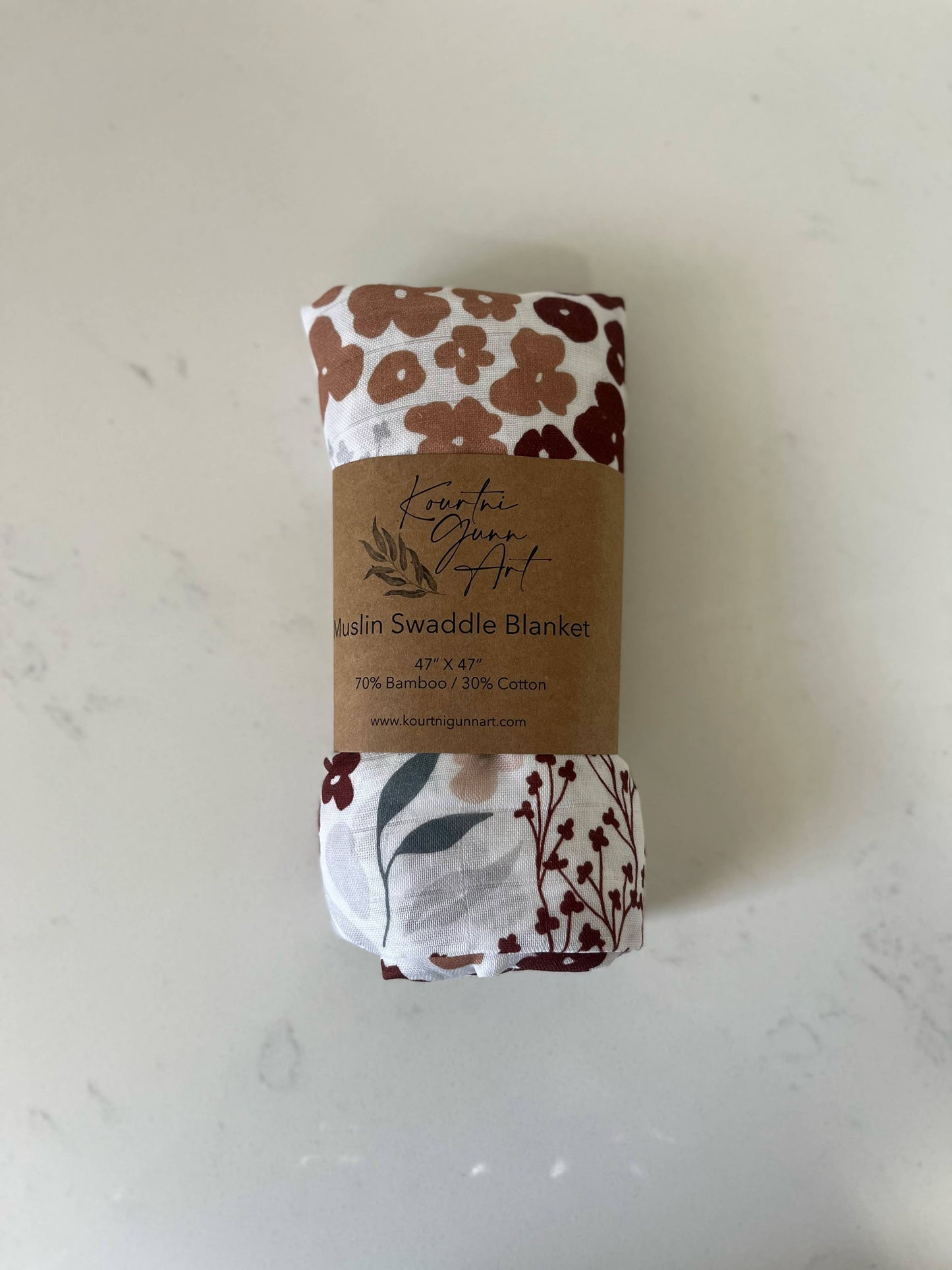 Ditsy Floral Swaddle Blanket, Floral Muslin Baby Blanket