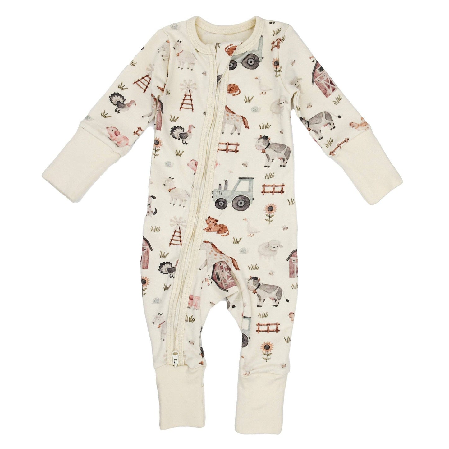 Earthy - Organic Cotton Baby Pajamas 2-Way Zip Front Zipper Sleeper, Dusty