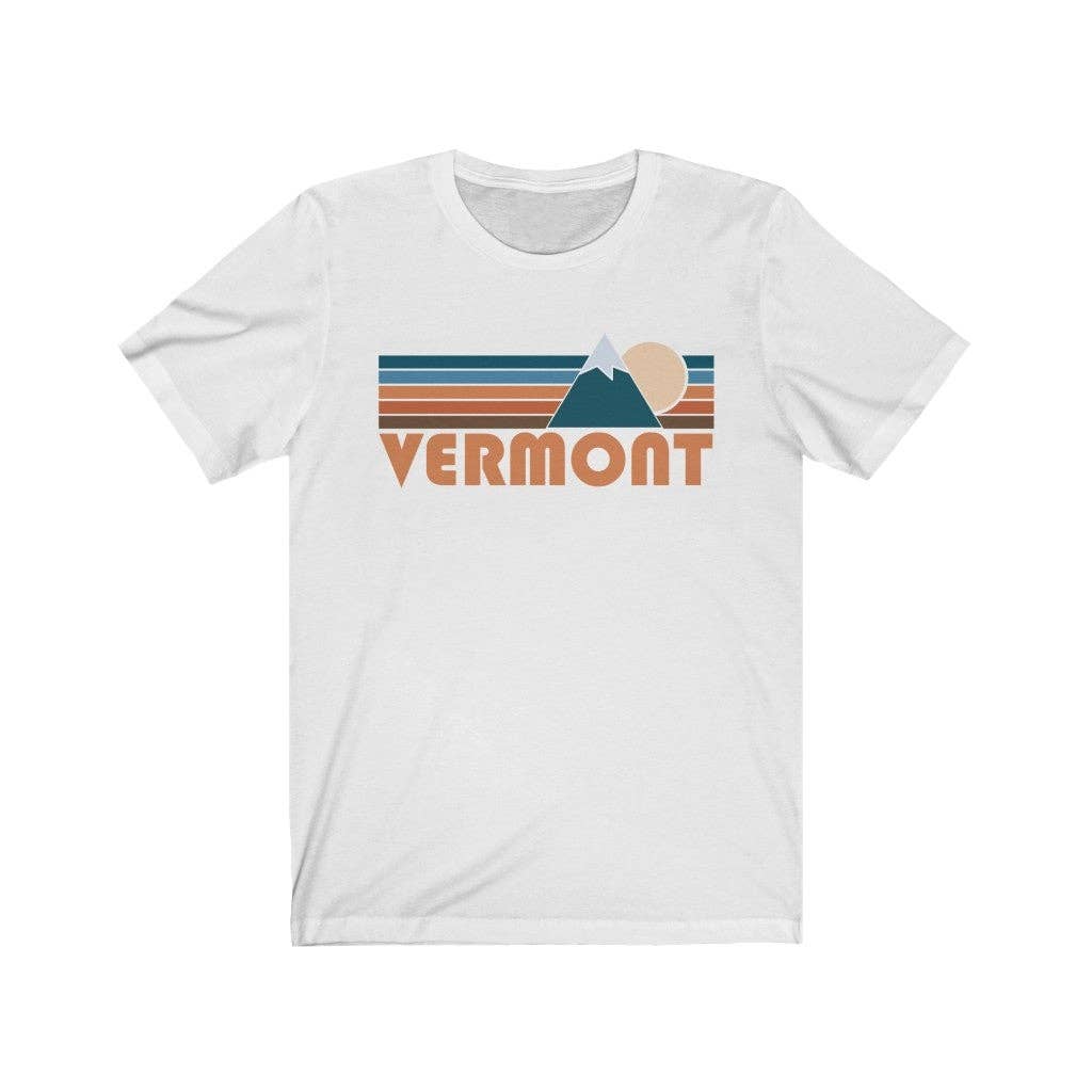 Hey Mountains - Vermont T-Shirt - Retro Mountain Adult Unisex Vermont T Shirt