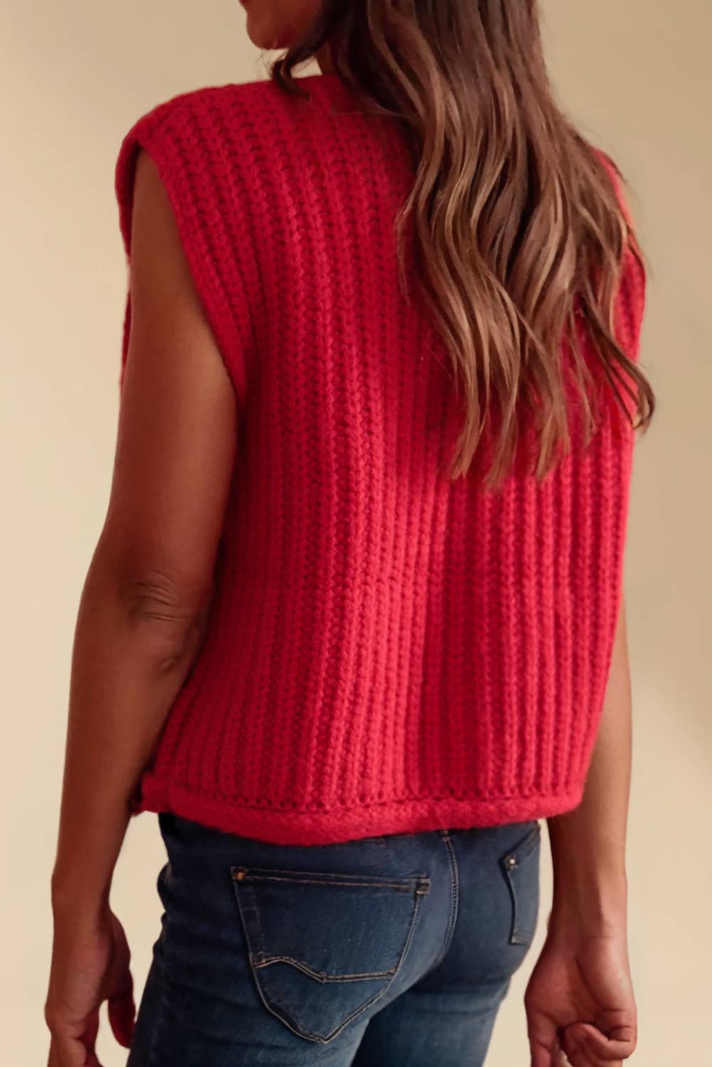 Aapparella - Christmas Red Buttoned Sweater Vest | S-XL