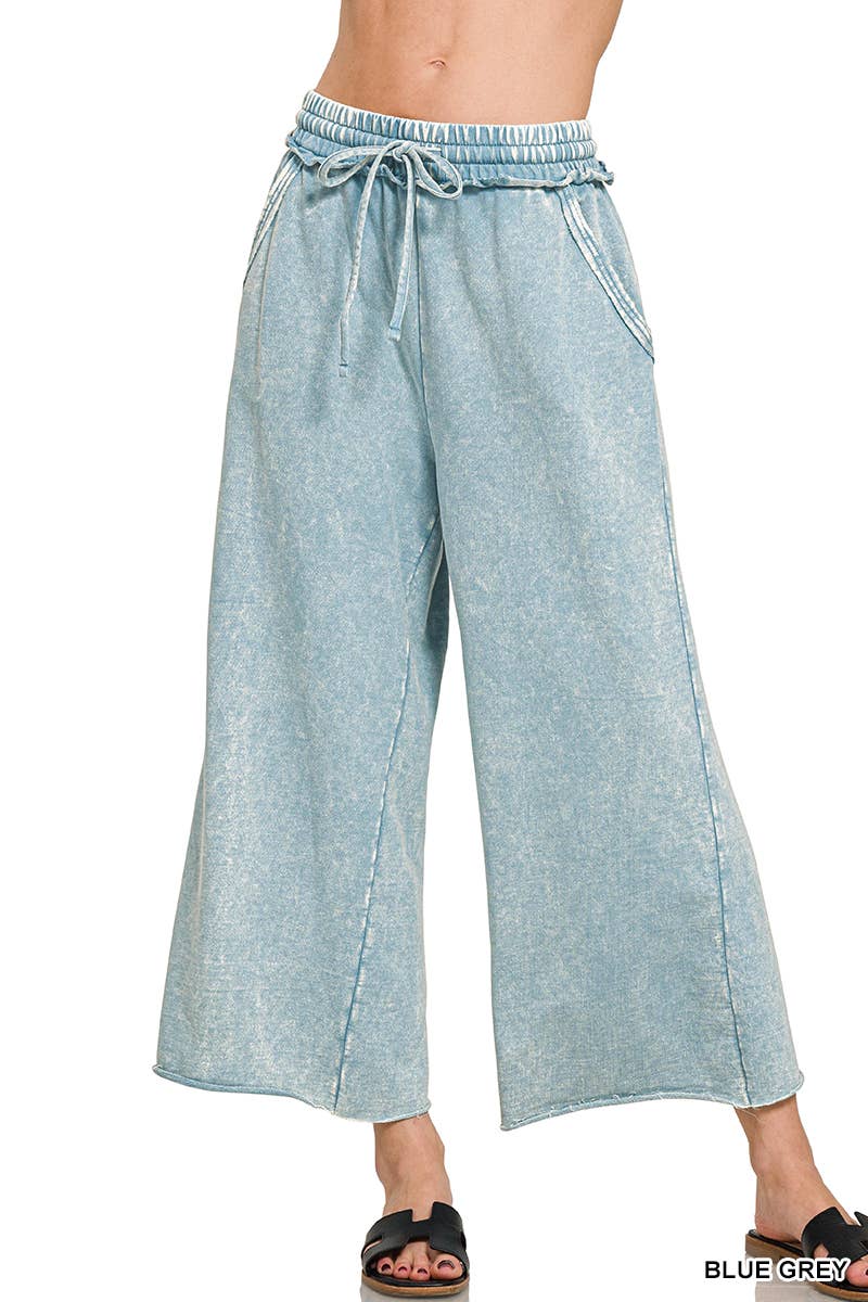 42POPS - 0615 Acid wash French Terry Pants w/ Pockets SI-25413