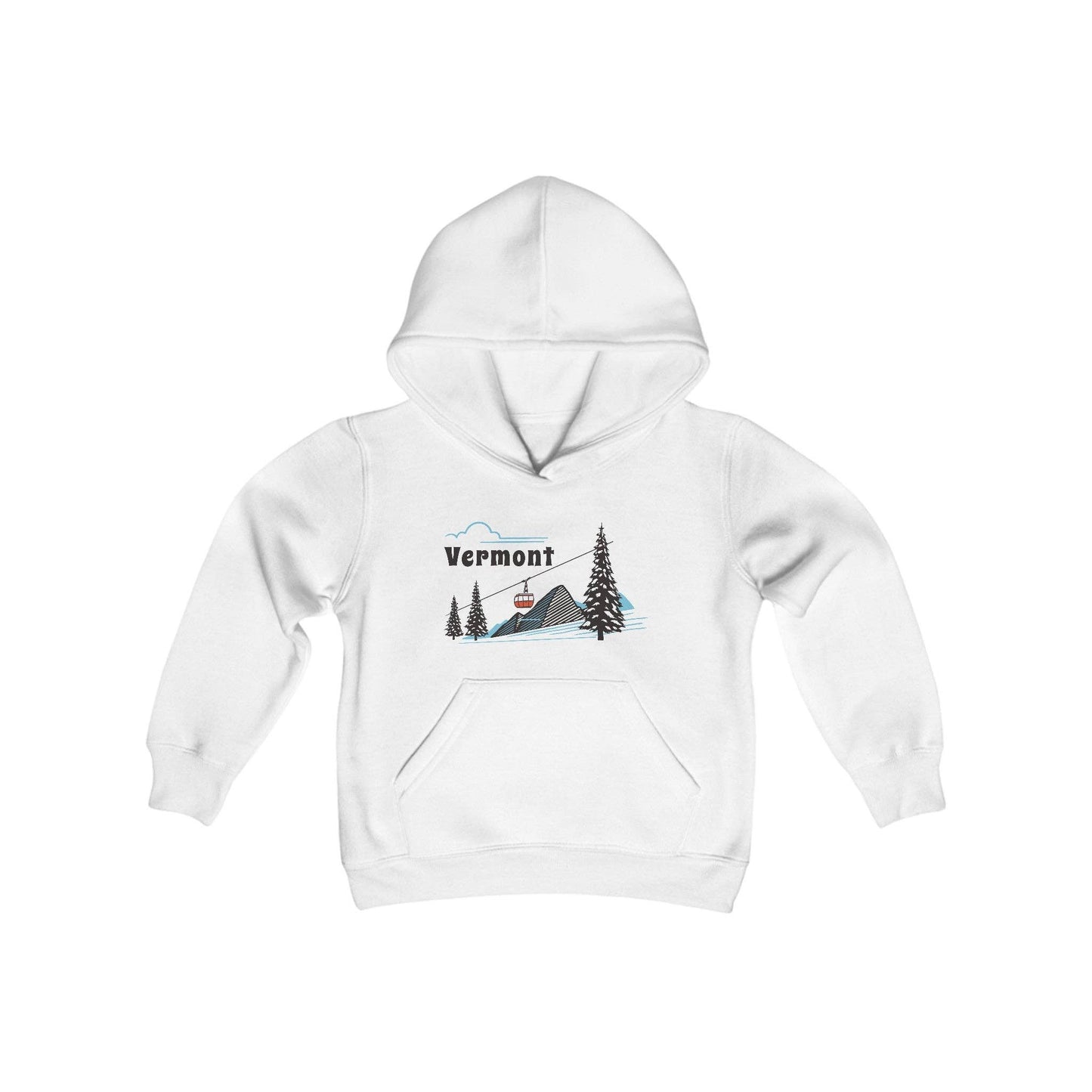 Hey Mountains - Retro Vermont Youth Hoodie, Mountain Vermont Kids Sweatshirt