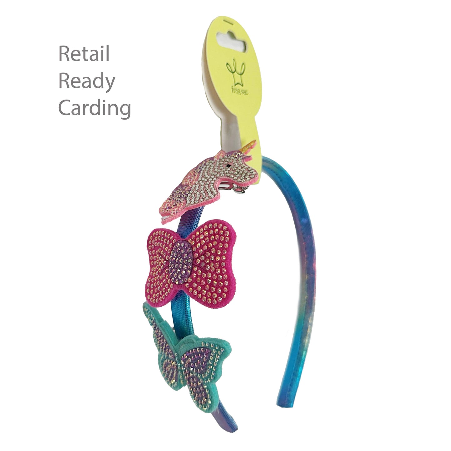 Frog Sac - Interchangeable Rhinestone Charm Headband and Hair Clips