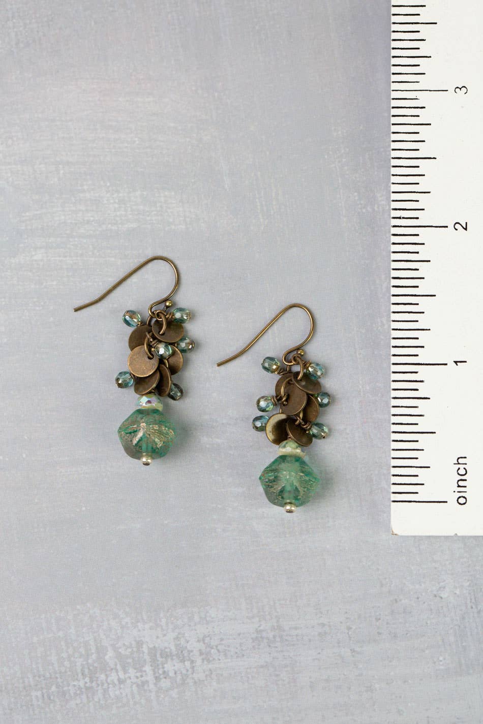 Anne Vaughan Designs Jewelry - Venetian Dreams Antique Brass Medallion Dangles With Czech Glass Cluster Earrings