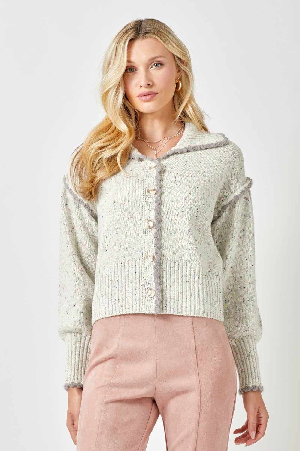 Mystree - 60195 Puff Sleeve Cardigan