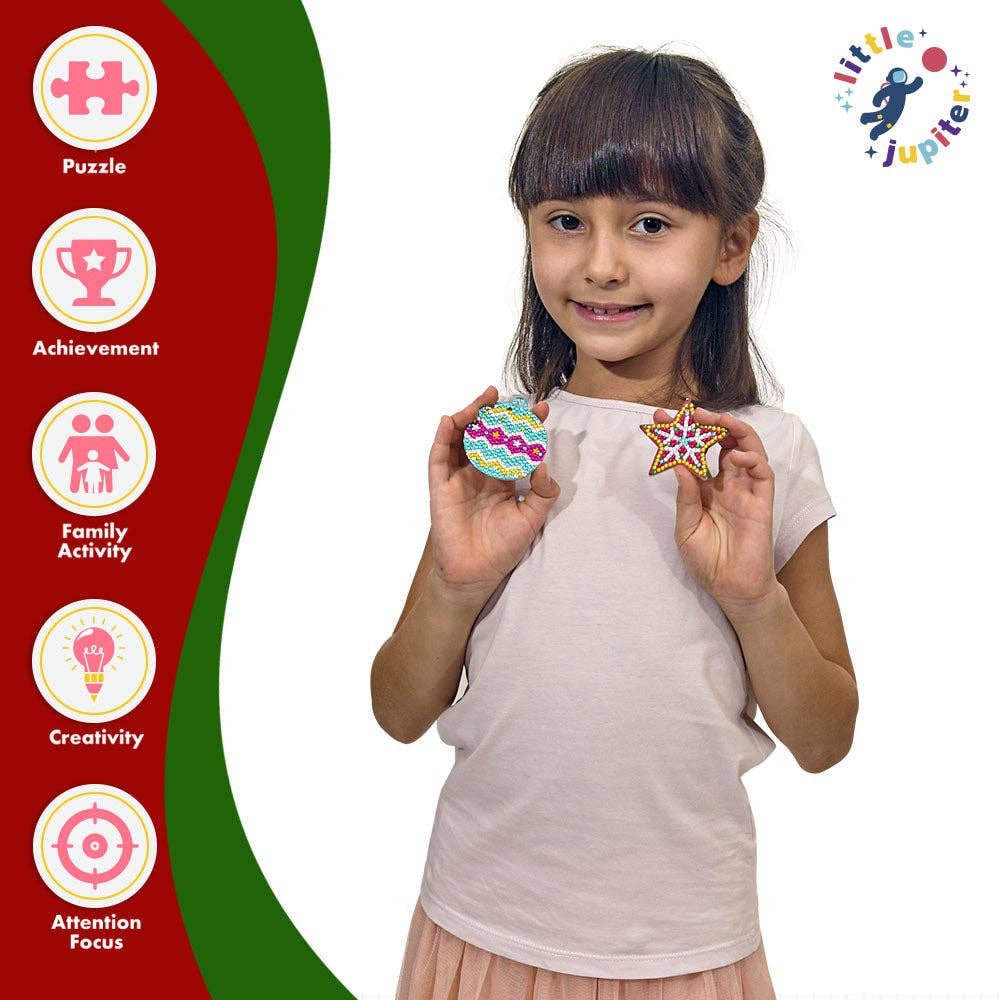 Diamond Art Christmas Ornament & Magnet Set - (8pcs)