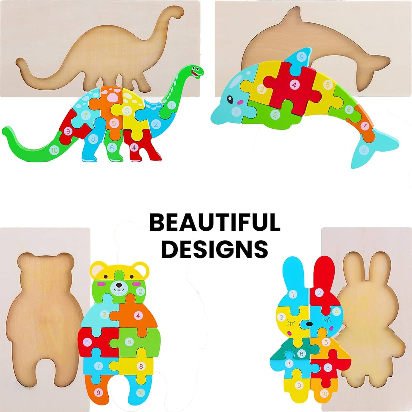 Wooden Puzzle, Educational Toy Gift - Assorted