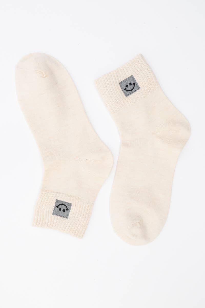 Leto Accessories - Happy Feet Embroidered Socks 🙃 - Fun Vibes