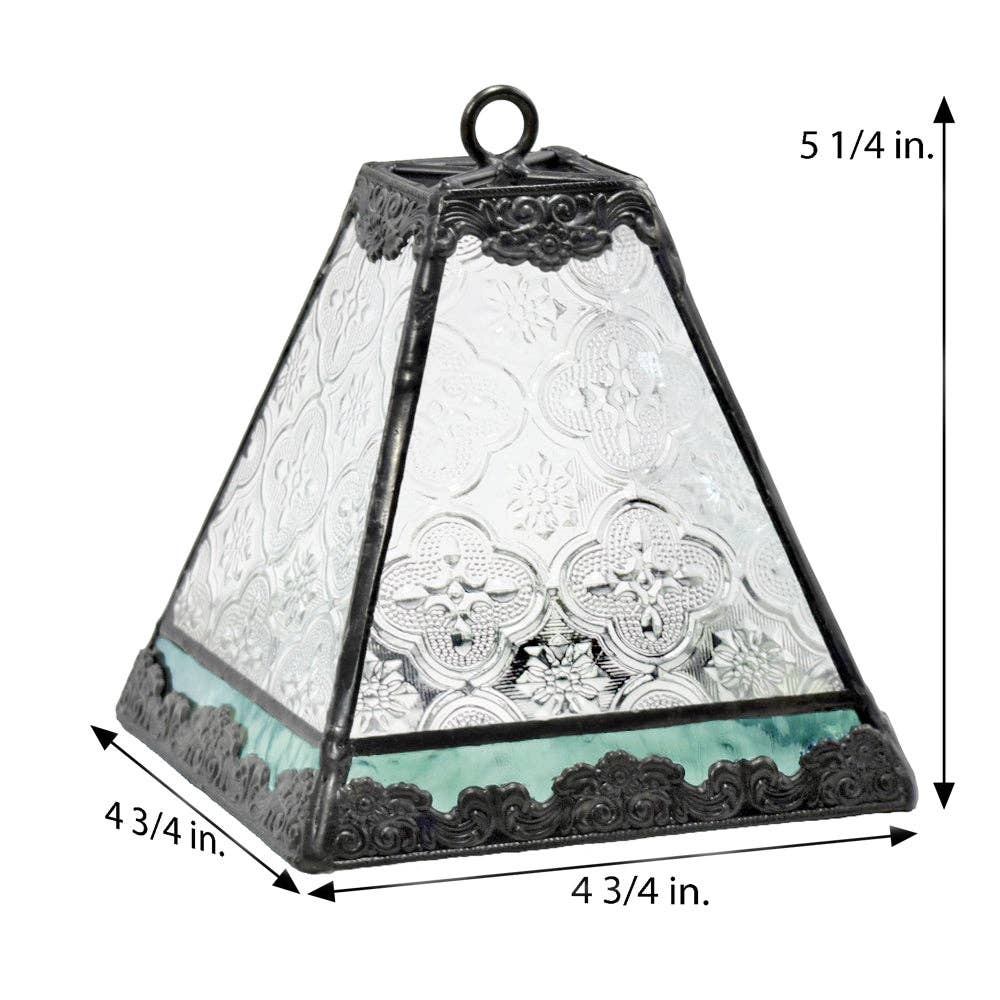 J Devlin Glass Art & Bert Anderson Collection - Lam 559 Clear Vintage and Sage Mini Lamp