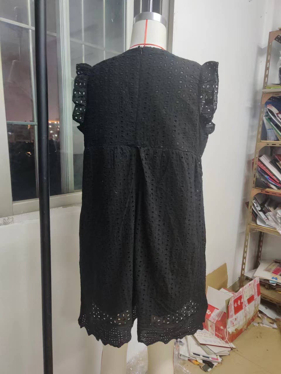Rosa Clothing - Stylish lace eyelet dress with lining shorts