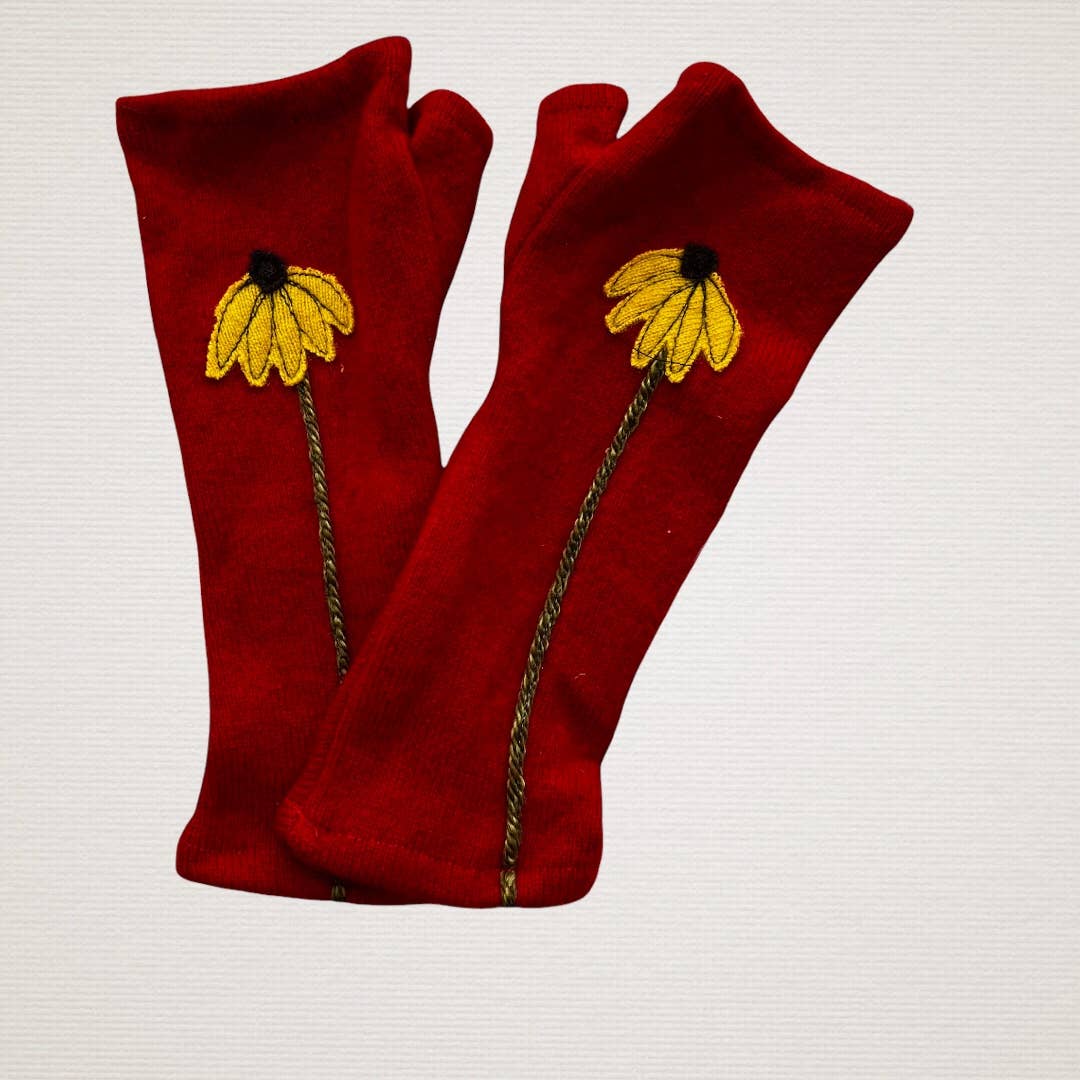 Sardine Clothing Co. - Fingerless Cashmere Gloves-Coneflower