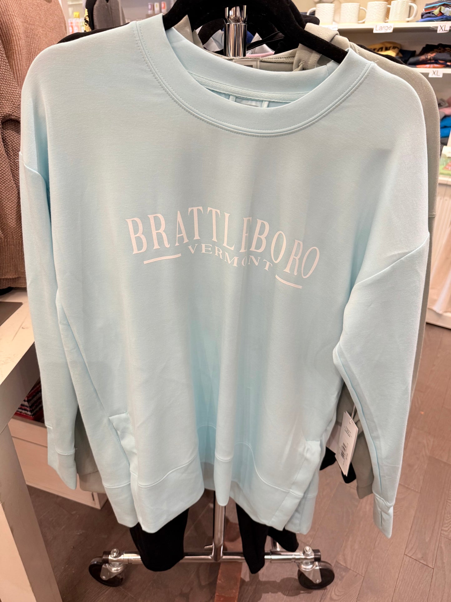 Side Split Sweatshirt Aqua