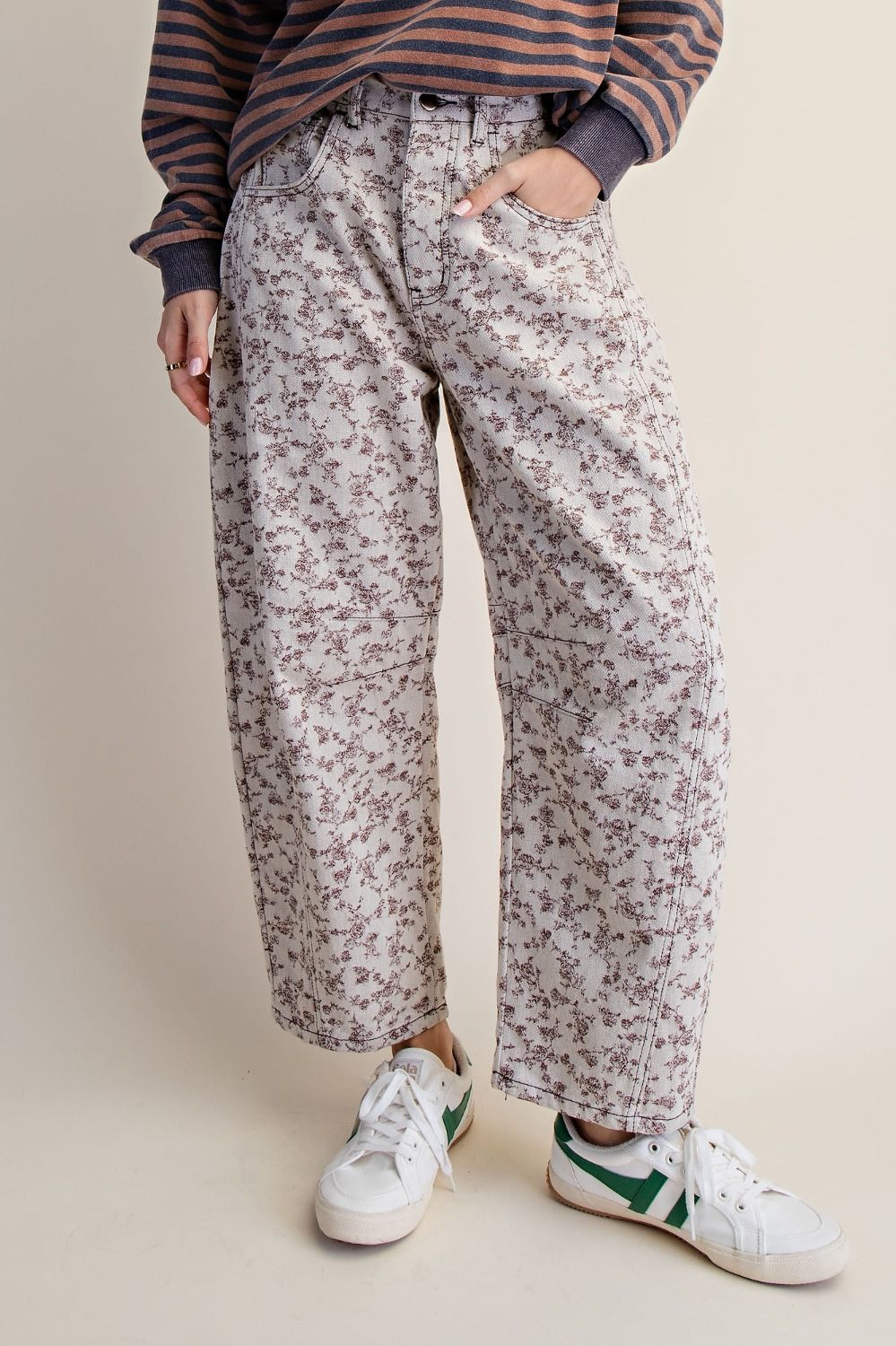 Floral Jacquard Woven Pants