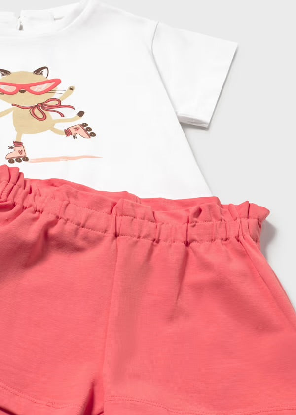Rollerskating Cat Shirt Set