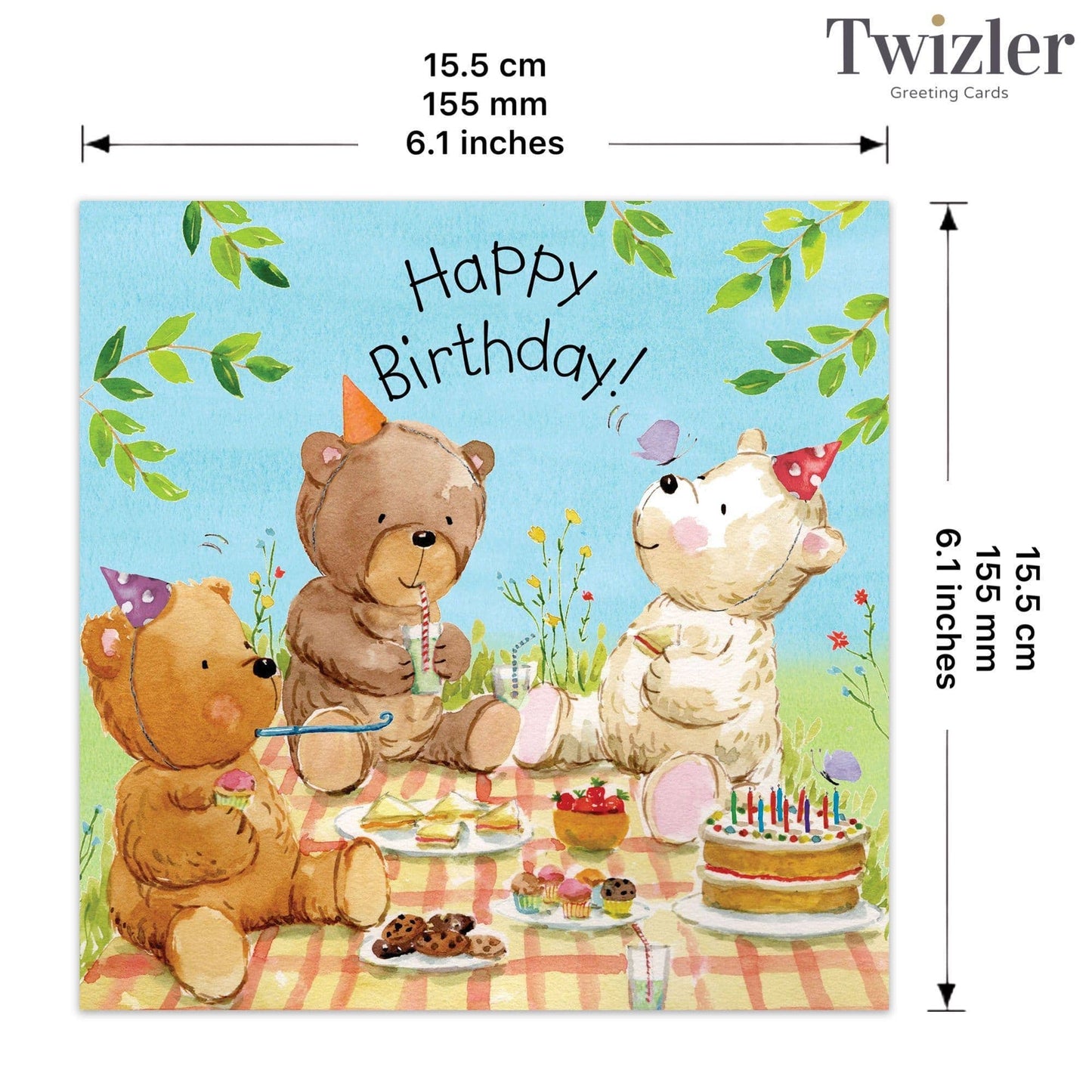 Twizler Ltd - Teddy Bears Picnic - Childrens Birthday Card